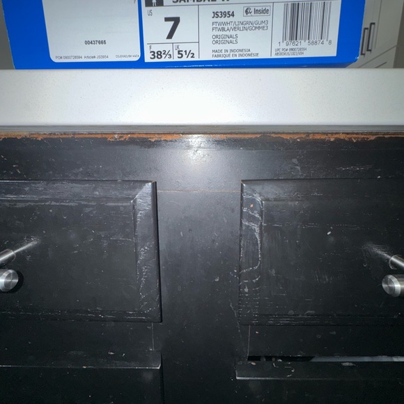 Adidas Samba NIB White w/ Mint Stripes with Gum Sole Size 7W - Picture 13 of 16